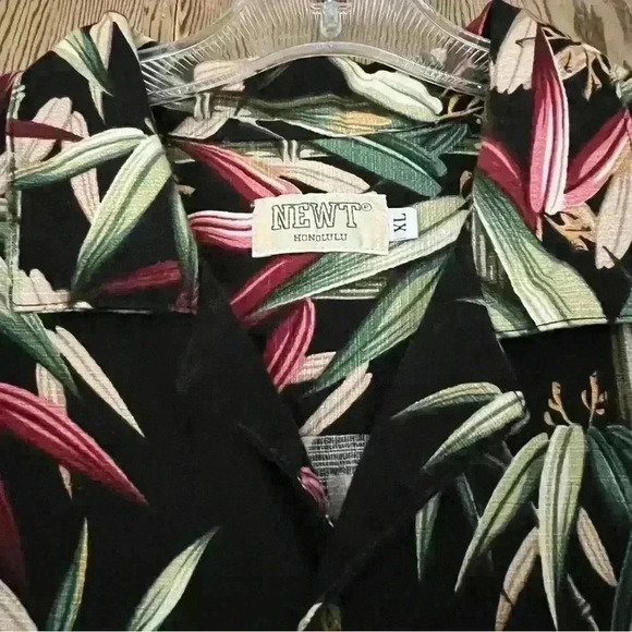 Newt At The Royal Vintage Men’s Bamboo Trees Button Down Shirt-Extra Lar… - Picture 3 of 5